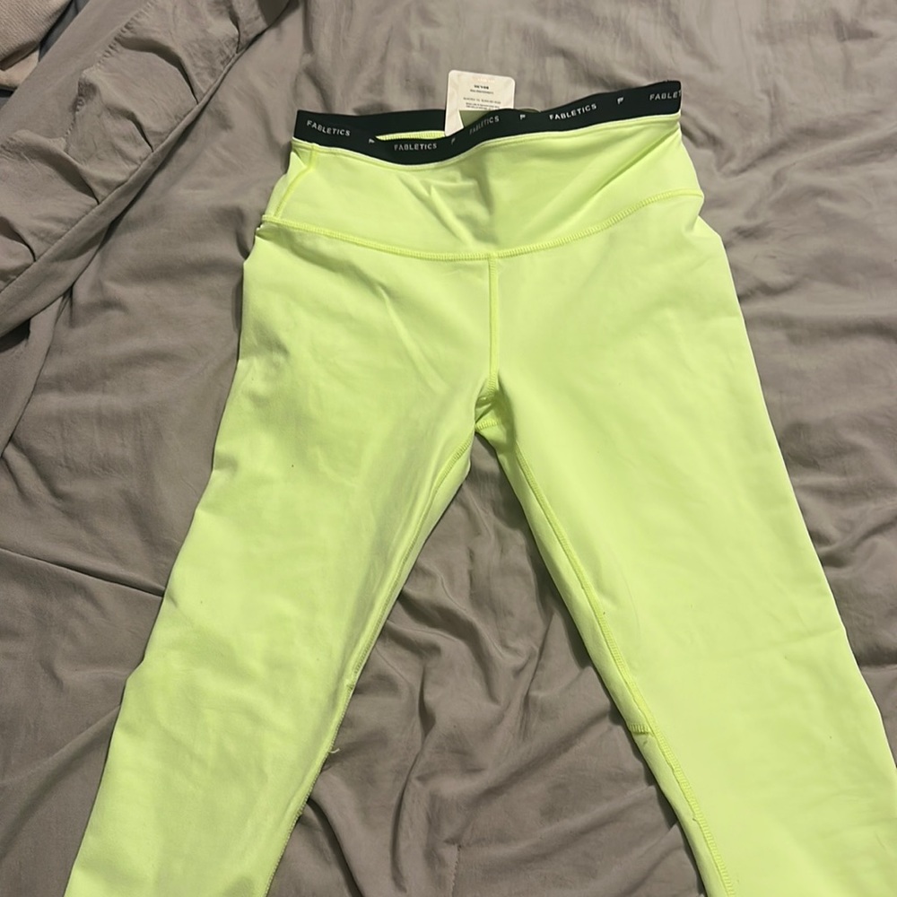 Fabletics 7/8 Leggings in Size Small Color Neon Green
